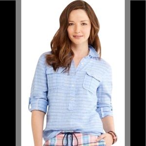 Vineyard Vines Linen Button LS Top - 8